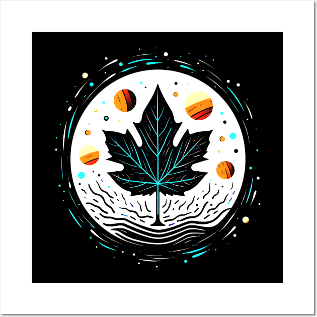 Maple Leaf abstract design Canada Day Design gift idea Wall Art by Czajnikolandia